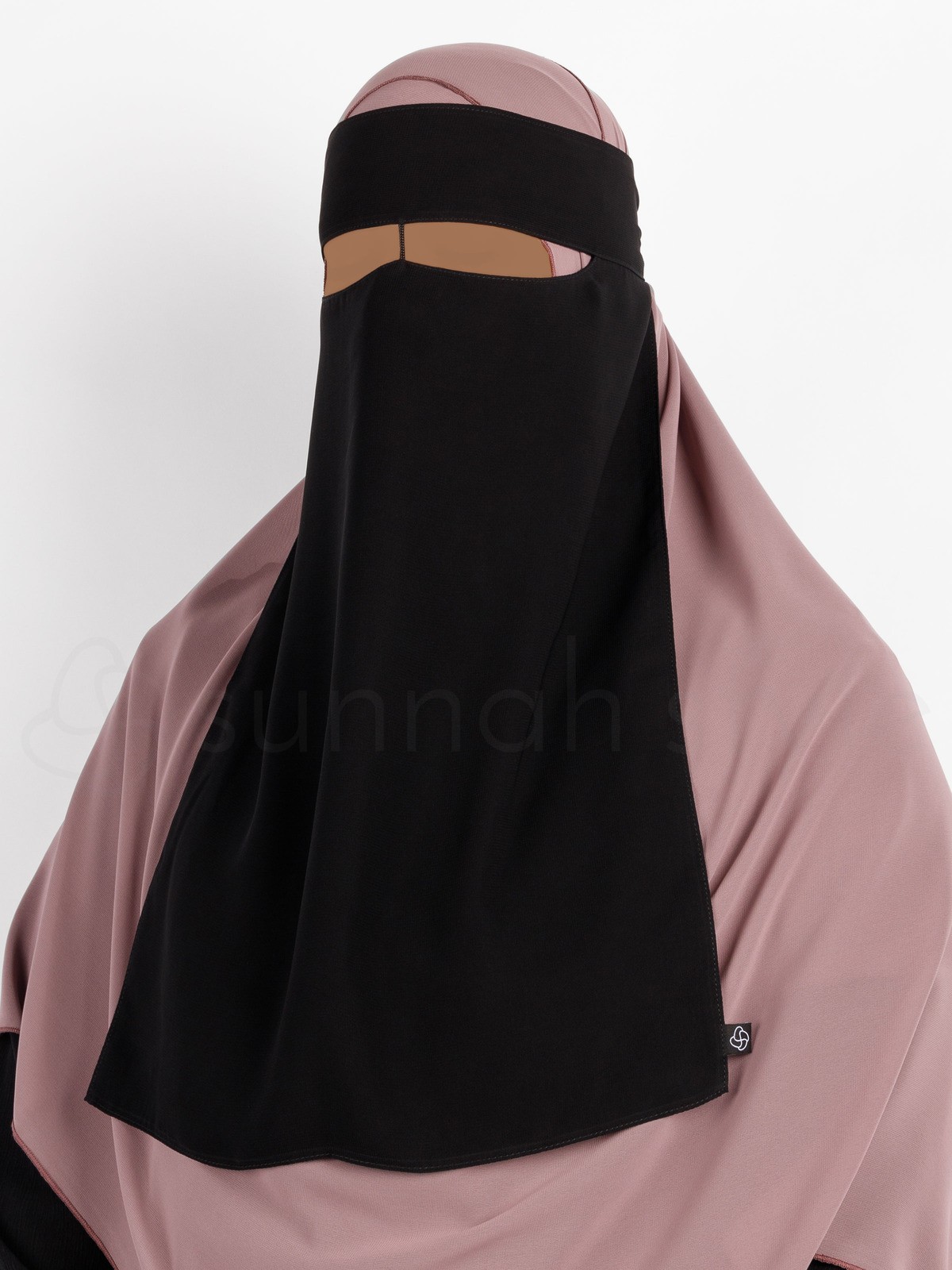 Sunnah Style - One Layer Niqab /w Nose String (Black)