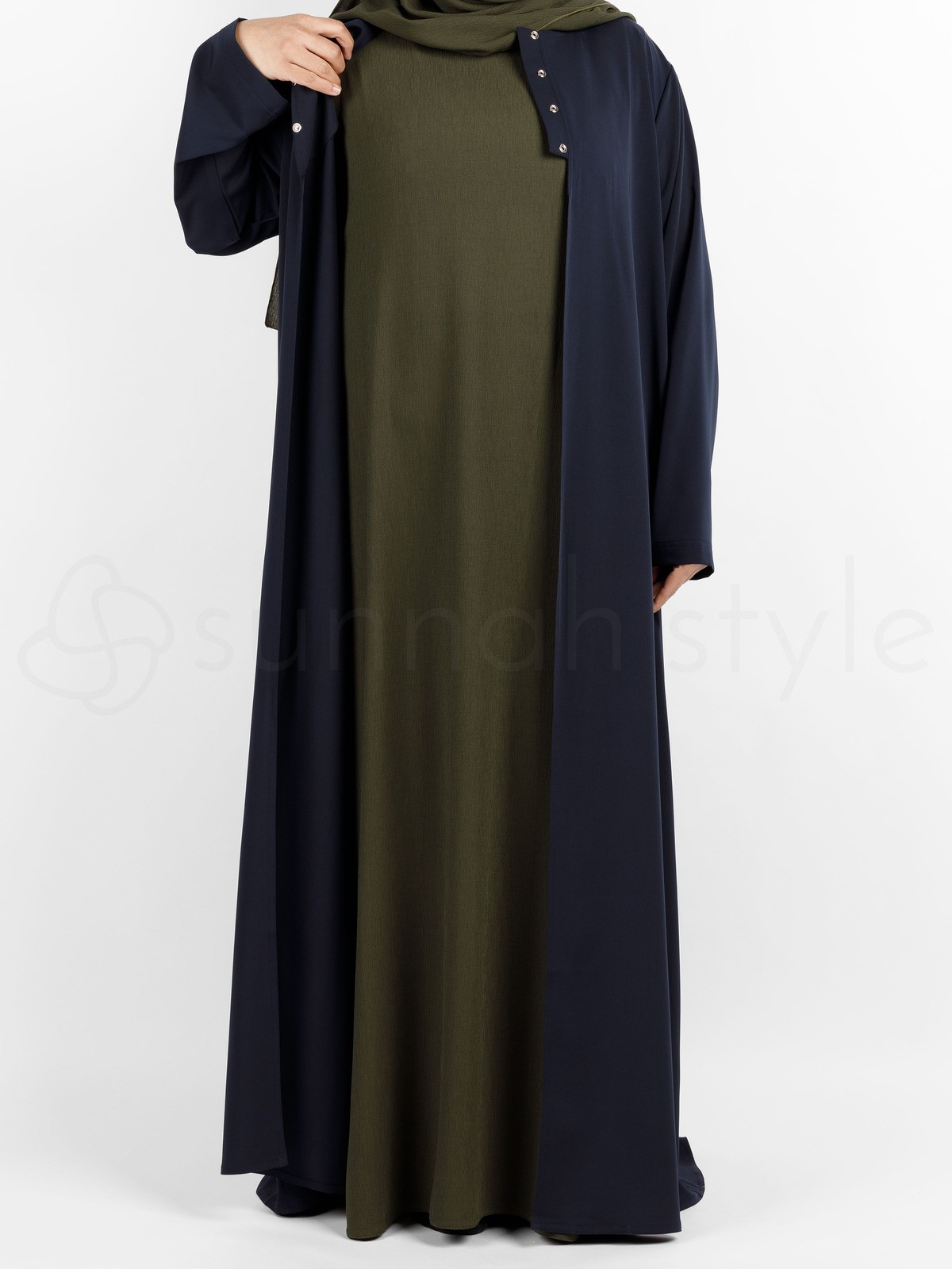 Sunnah Style - Brushed Sleeveless Abaya (Army)