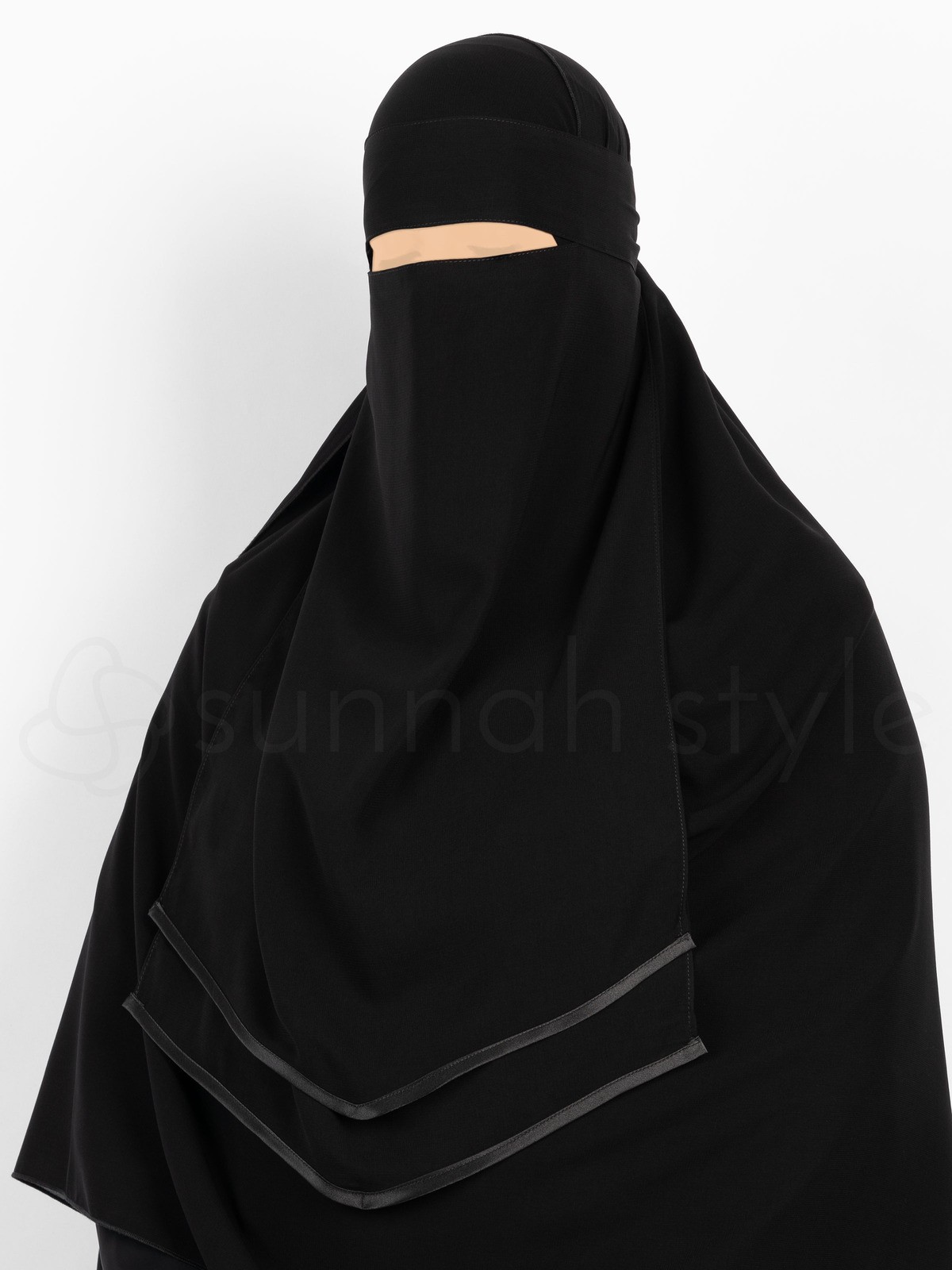 Sunnah Style - Double Satin V Niqab (Black)