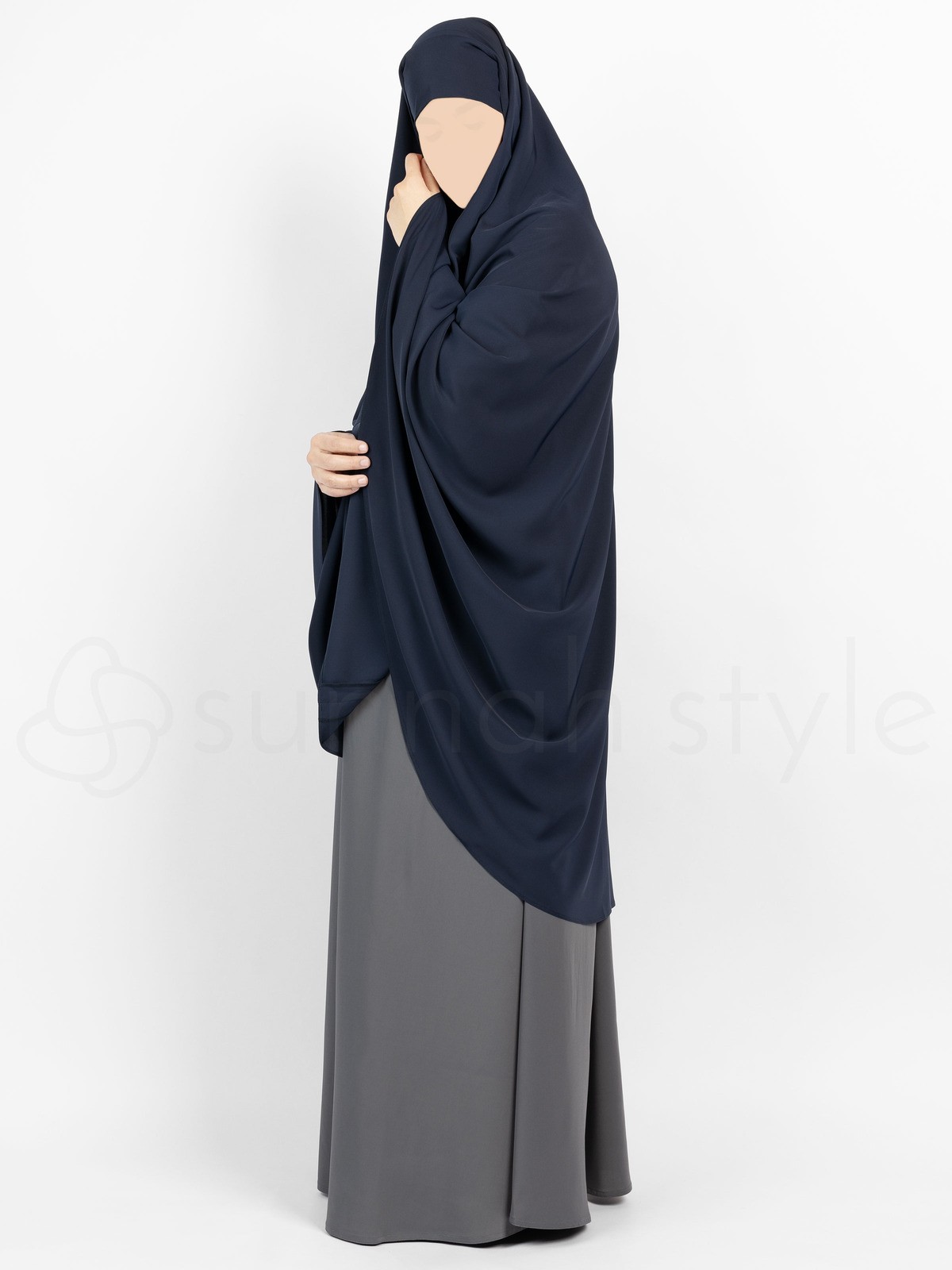 Sunnah Style - Essentials Tie-Back Khimar - Knee Length (Navy Blue)