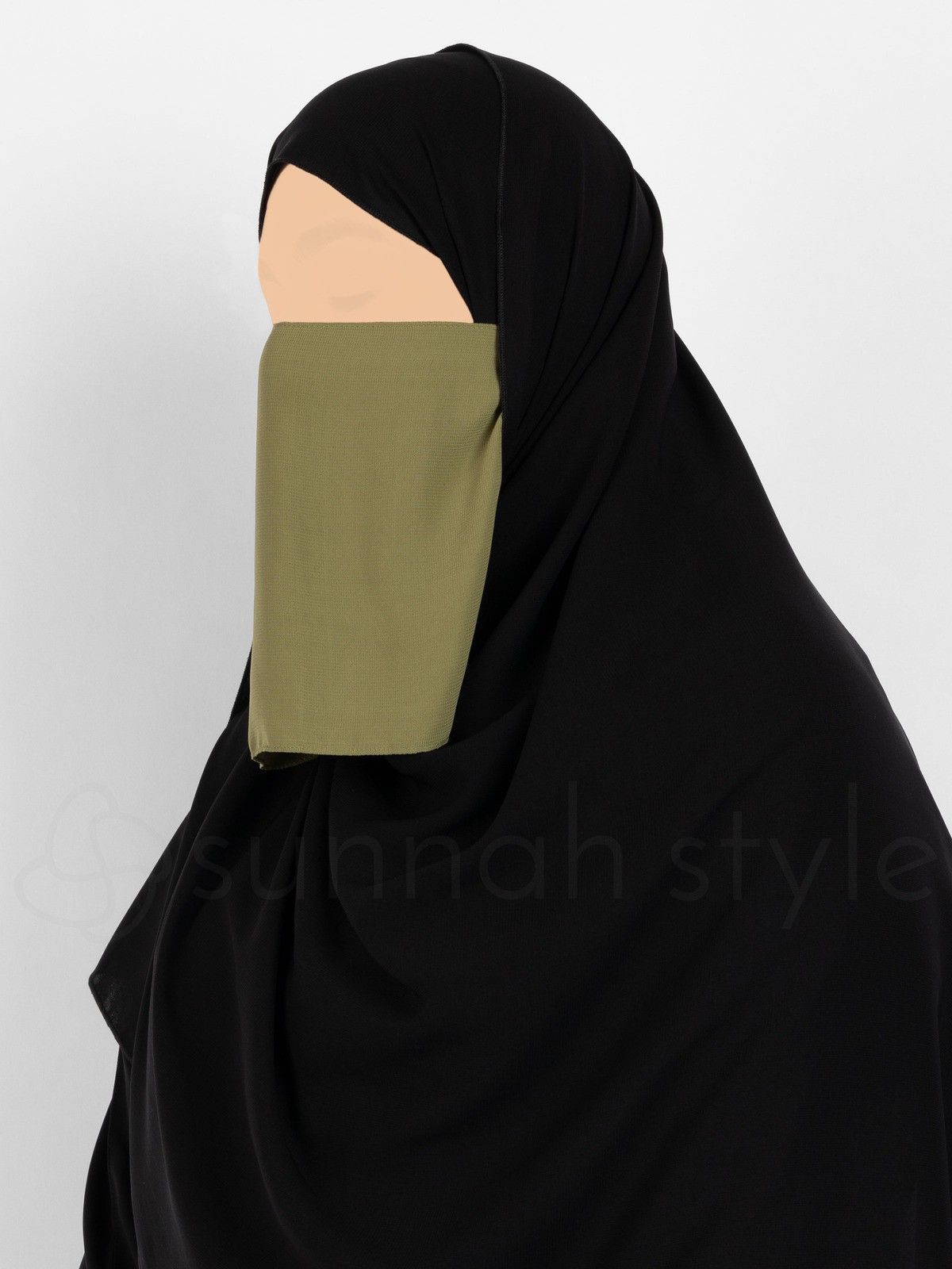 Sunnah Style - Short Elastic Half Niqab (Moss)