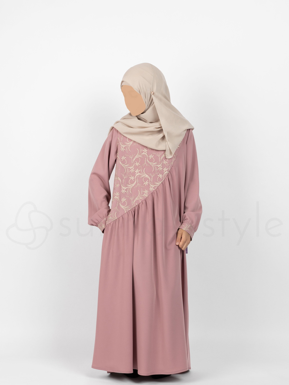 dusty pink abaya dress