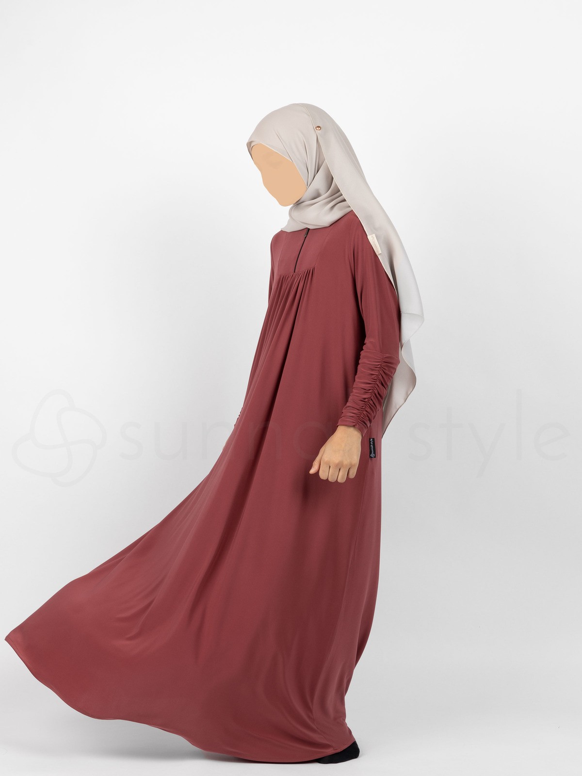 Sunnah Style - Girls Flourish Jersey Abaya (Smoked Paprika)