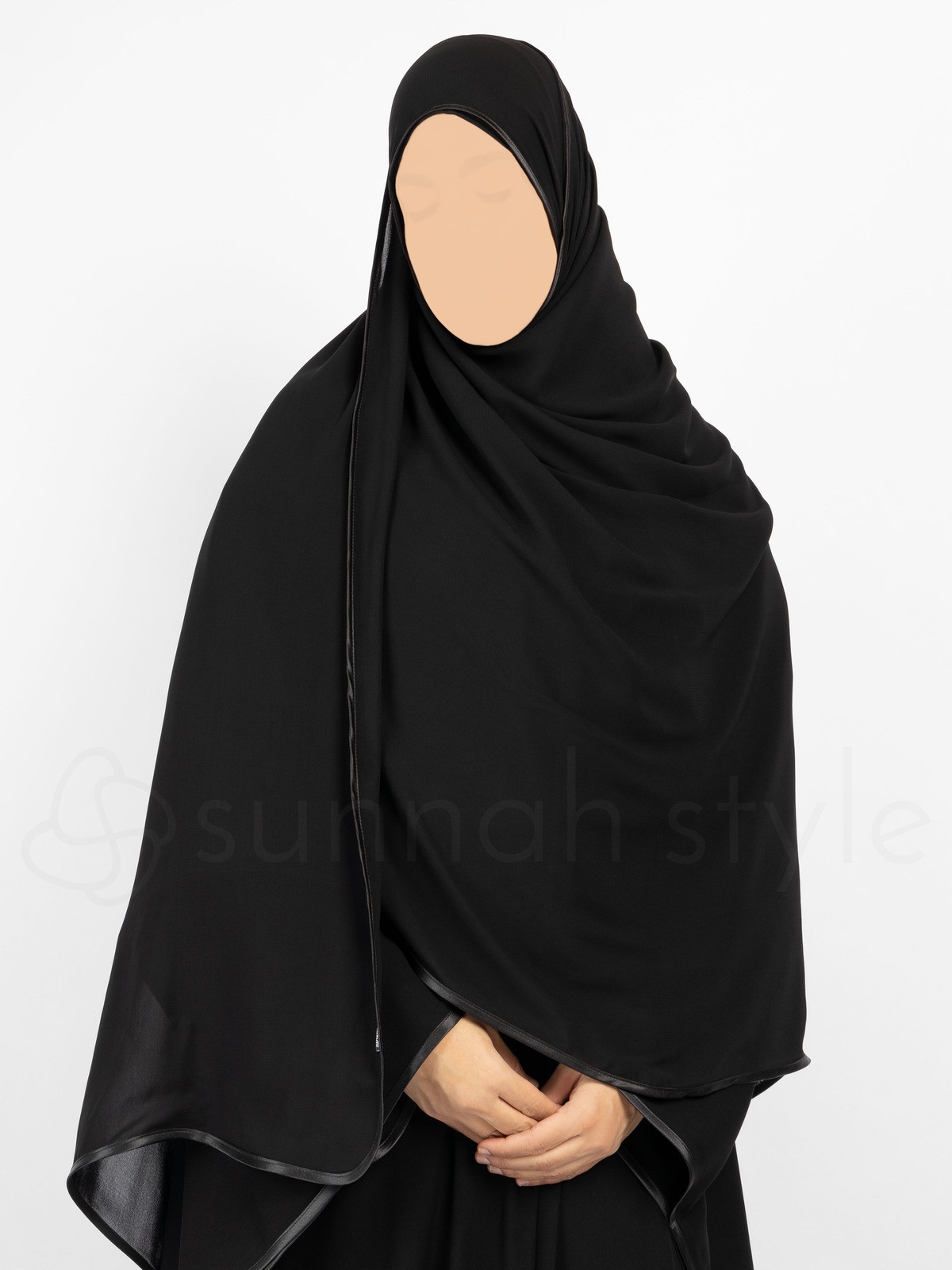 Sunnah Style - Satin Trimmed Shayla - XL (Black)