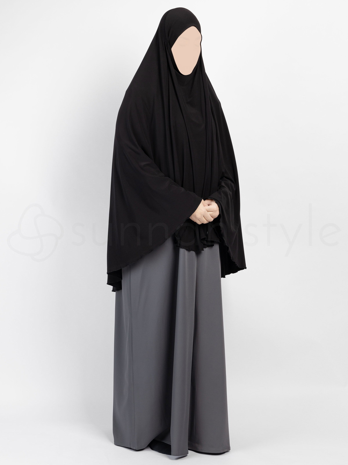 Sunnah Style - Jersey Khimar - Thigh Length (Black)