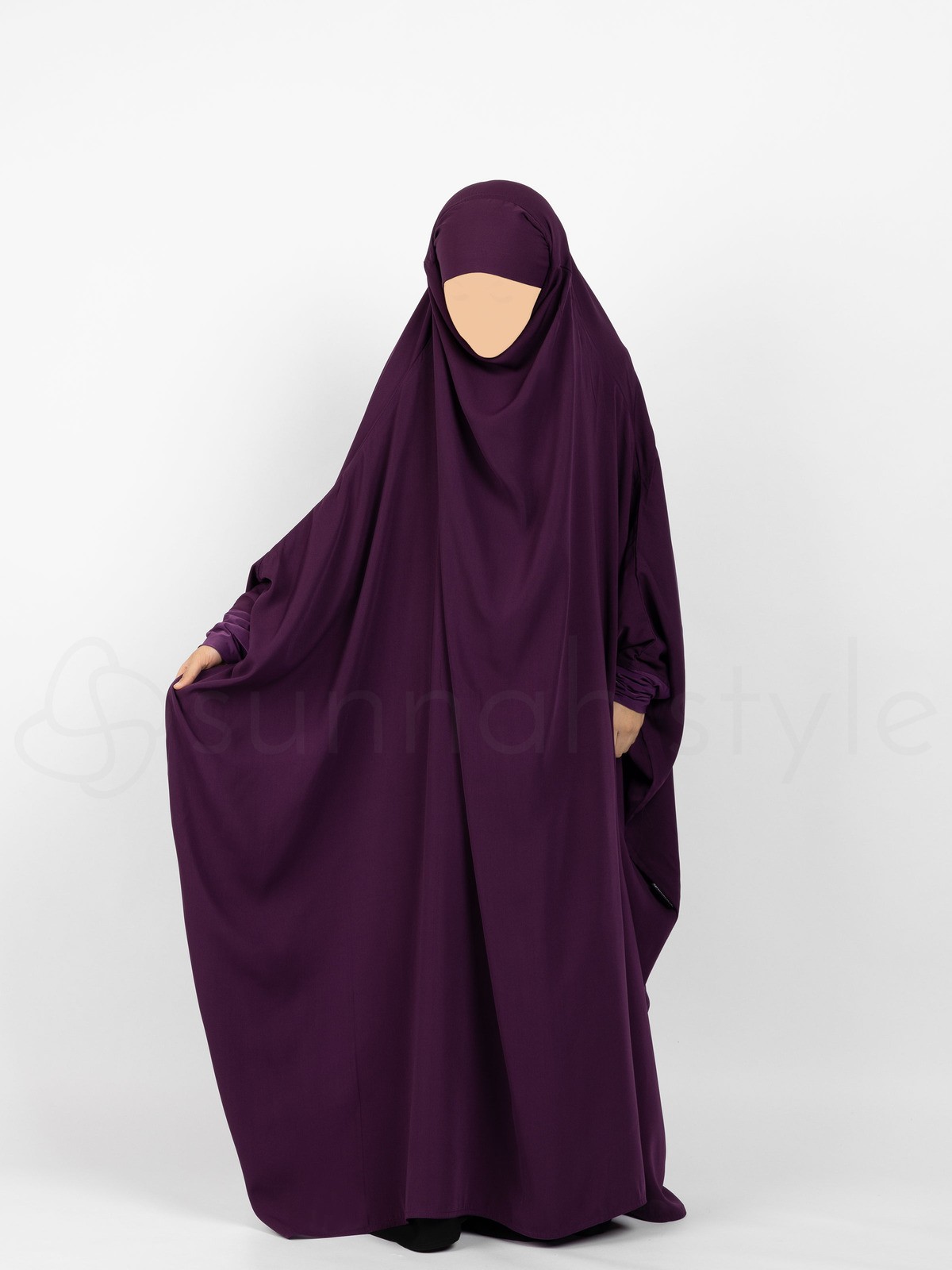 Sunnah Style - Girls Plain Full Length Jilbab (Grape)