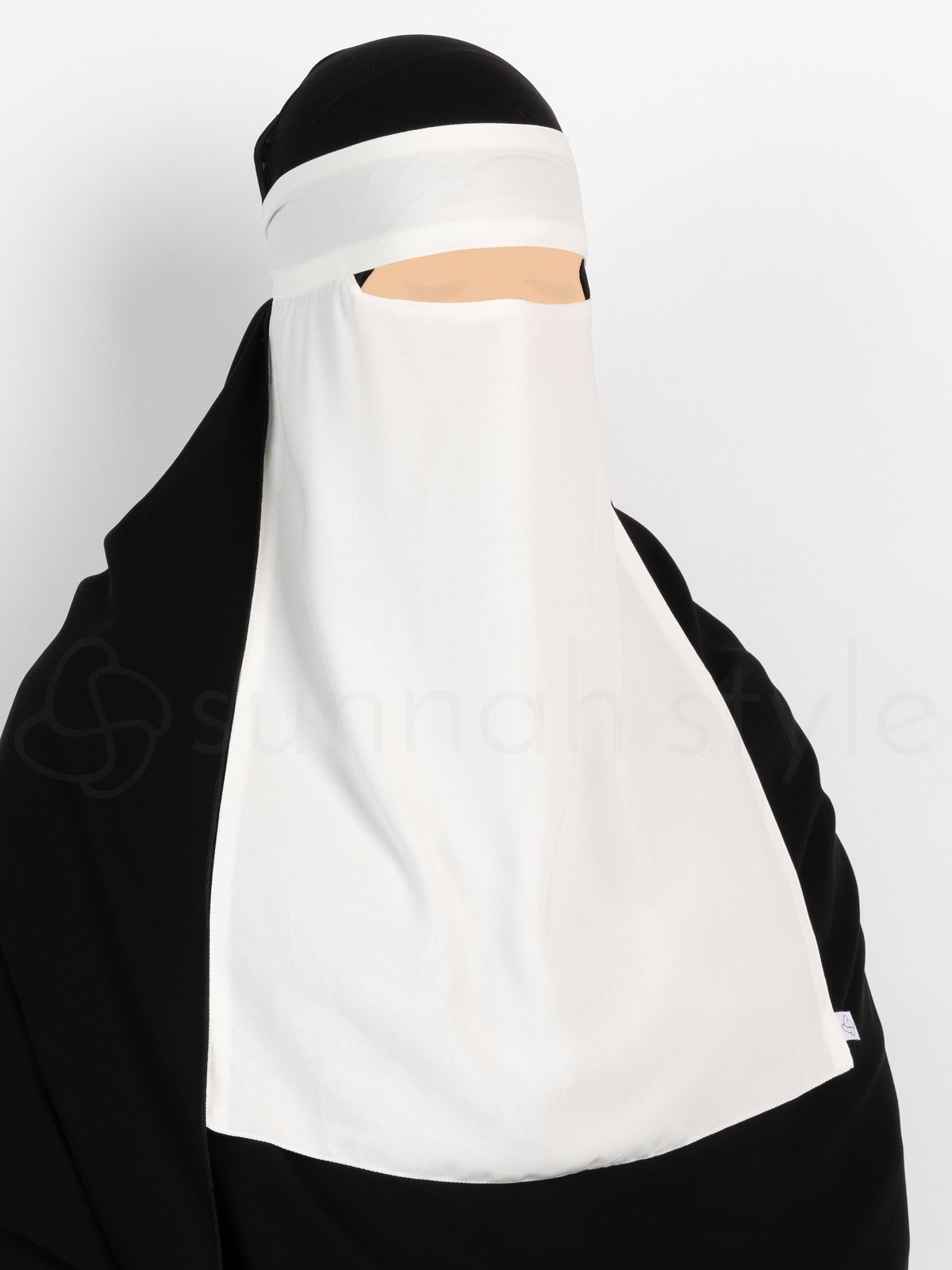 Sunnah Style - Narrow No-Pinch One Layer Niqab (White)