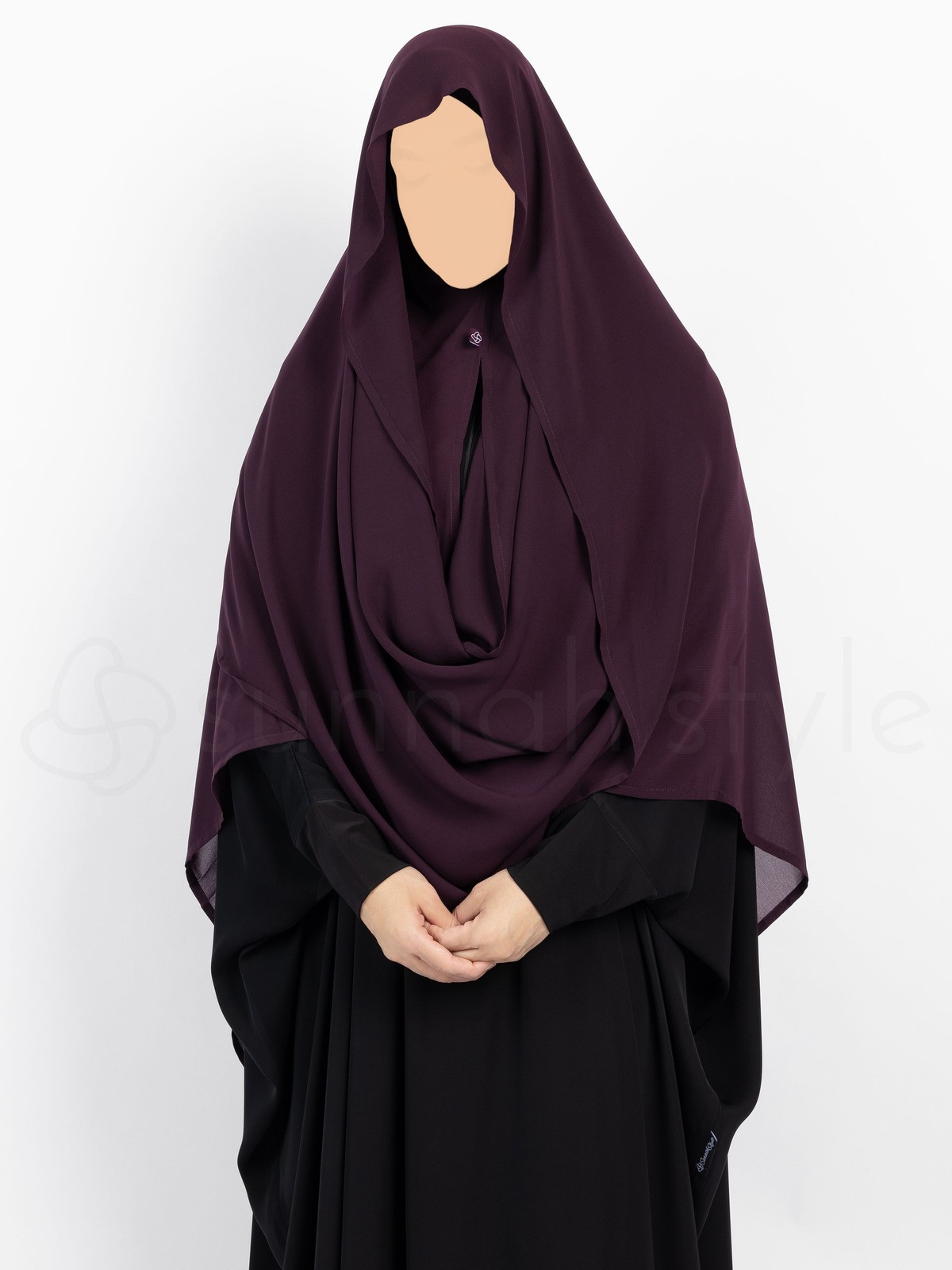 Sunnah Style - Hooded Wrap Hijab (Eggplant)