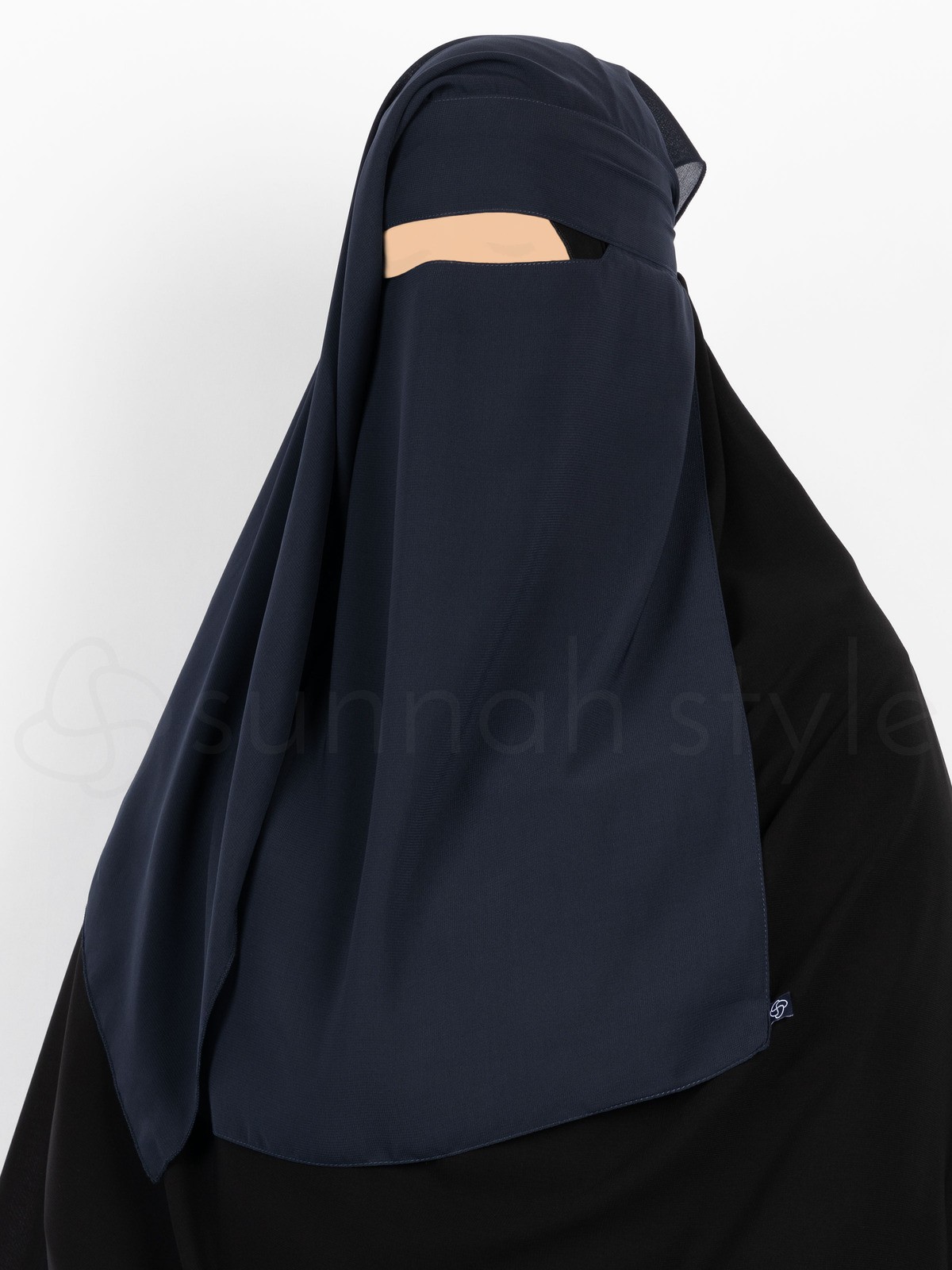 Sunnah Style - Narrow No-Pinch Two Layer Niqab (Navy Blue)
