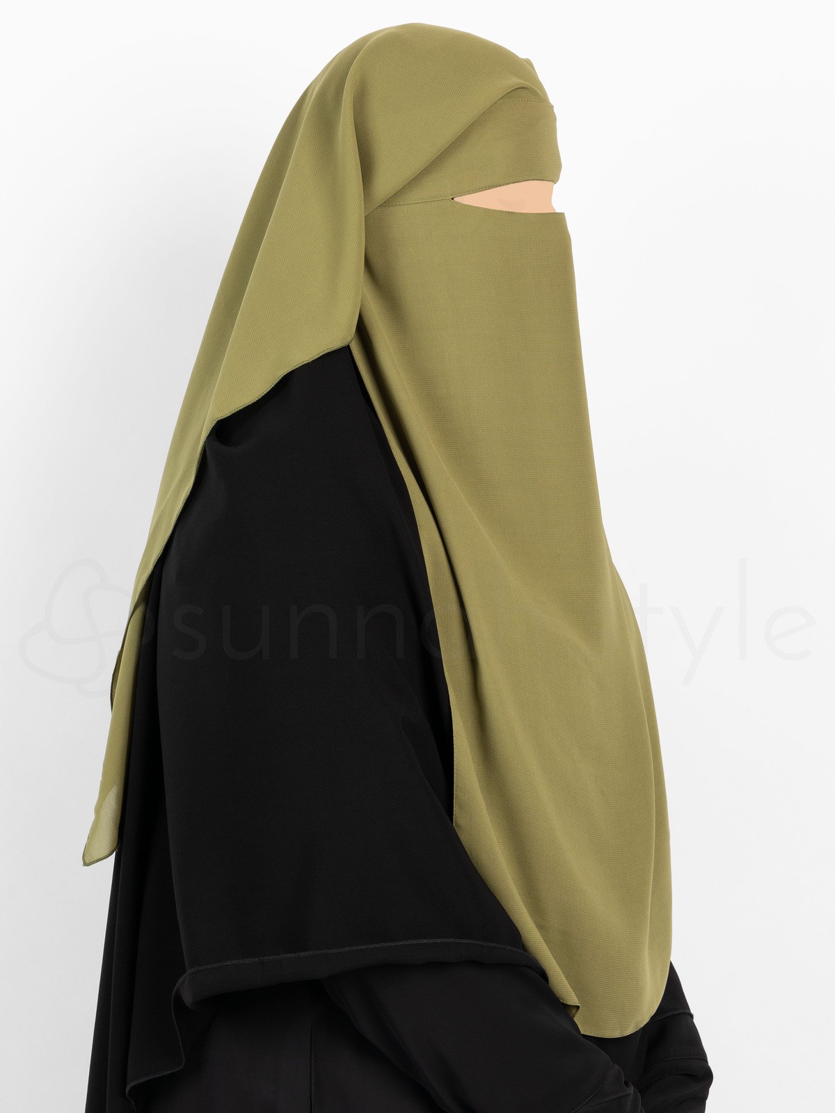 Sunnah Style - Long Two Layer Niqab (Moss)