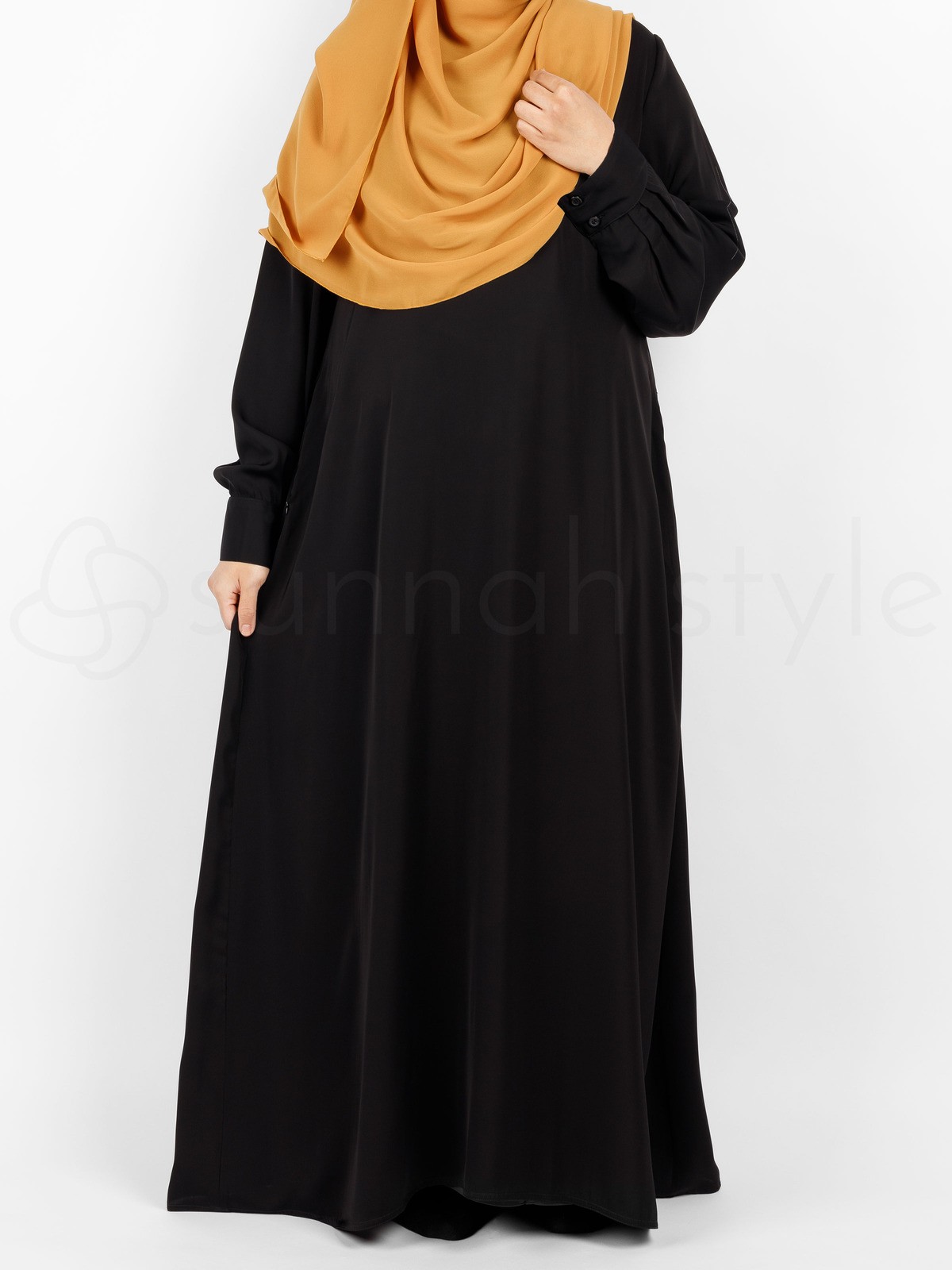 Sunnah Style - Pearl Button Cuff Abaya (Black)