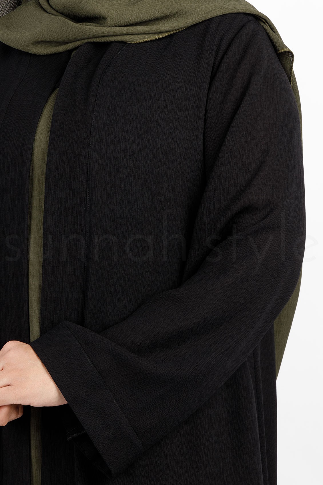 Black Brushed Jersey Longline Robe
