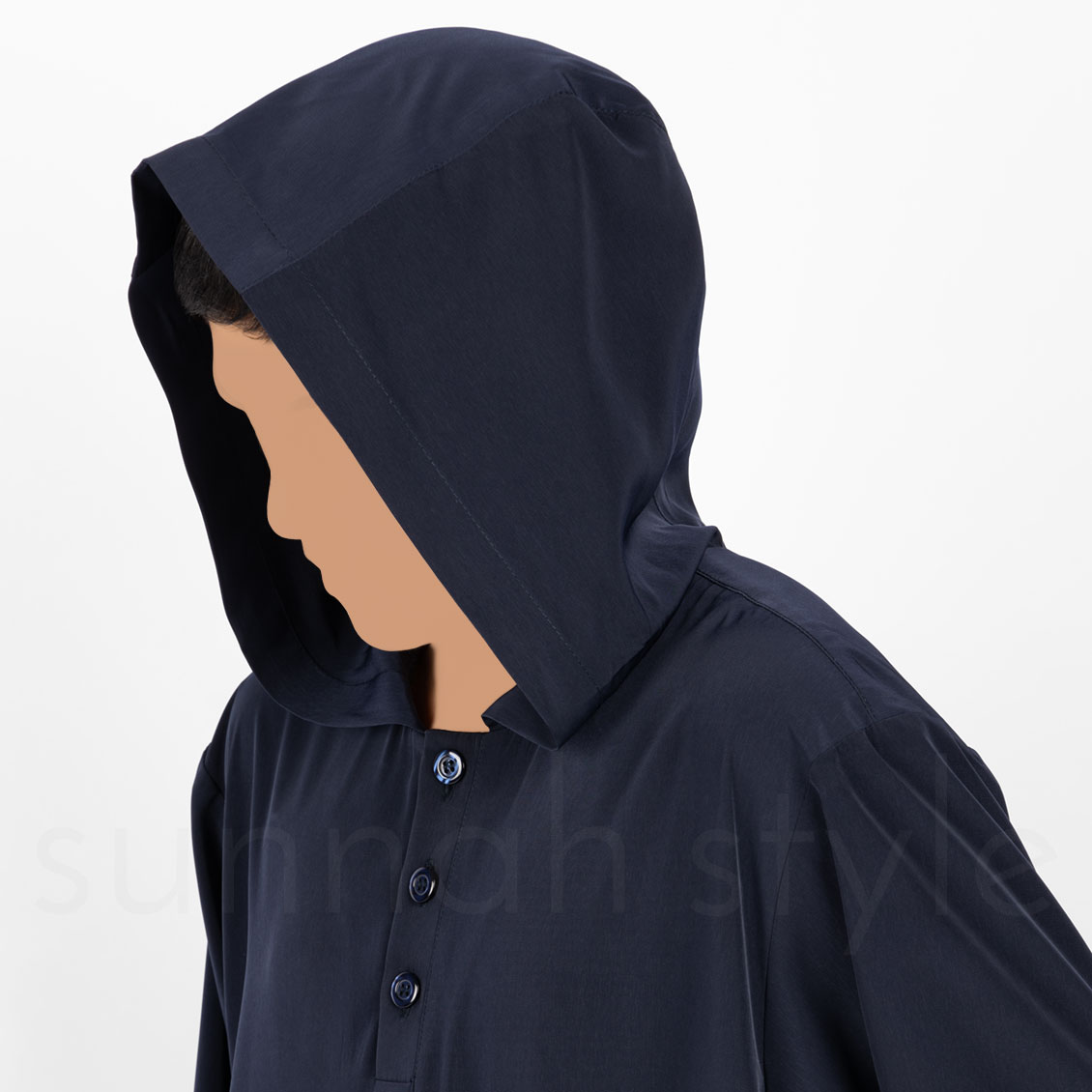 Boys Hooded Thobe - Child (Navy Blue)