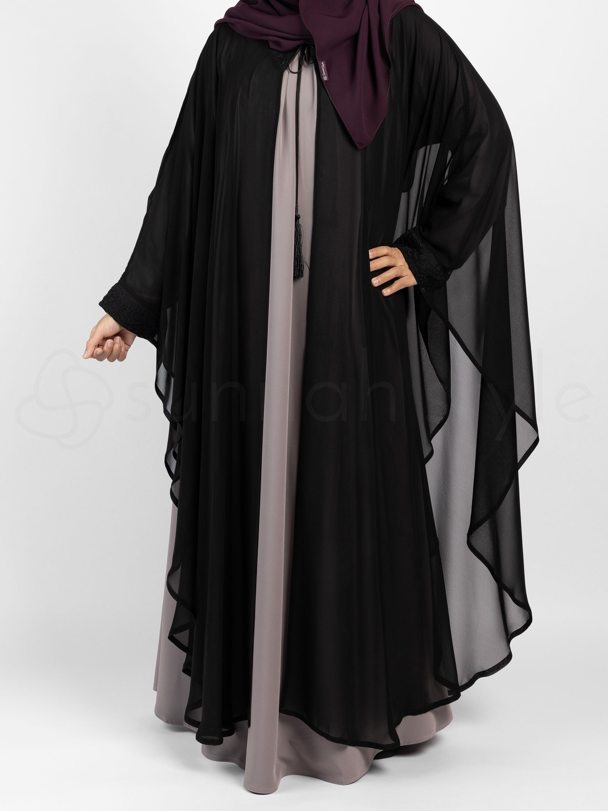 Sunnah Style - Shadow Chiffon Robe (Black)