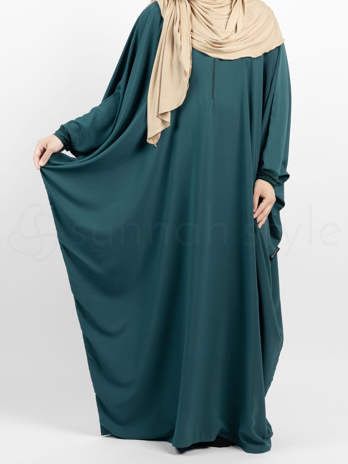 Plain Bisht Abaya Dark Teal