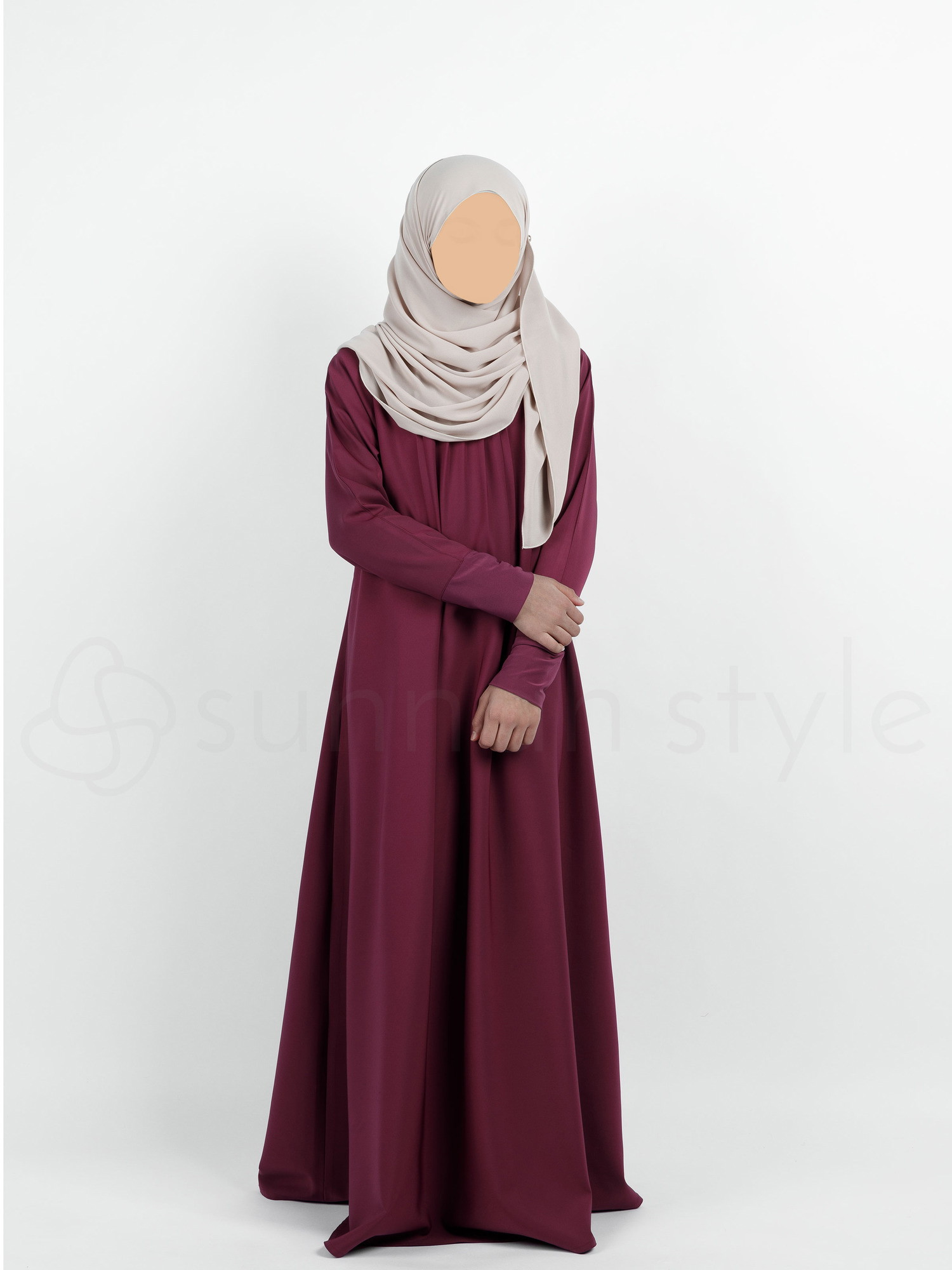 Girls Simplicity Umbrella Abaya Magenta