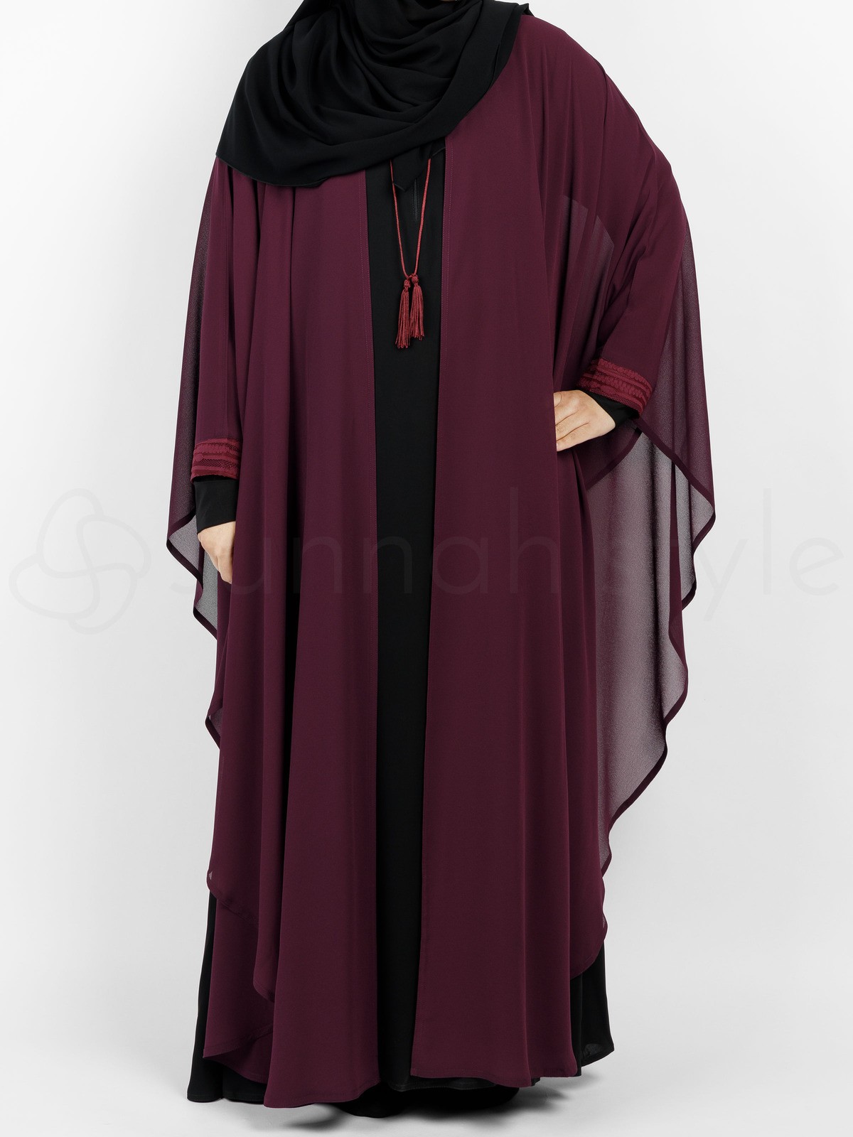 Sunnah Style - Shadow Chiffon Robe (Boysenberry)
